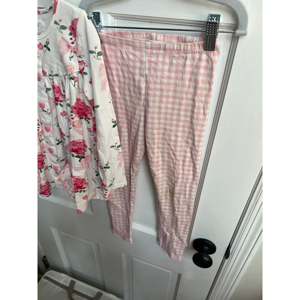Sweethoney pink bows playset plaid leggings size 5 - Picture 3 of 3